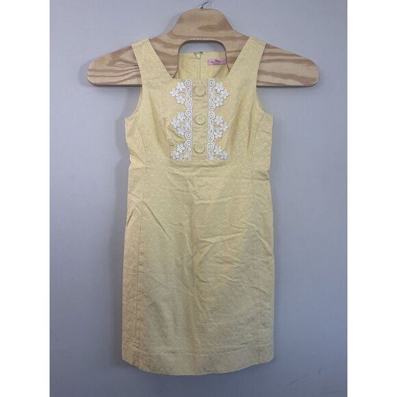 Lilly Pulitzer Dress Size 4 Adelson Jacquard Shift Yellow - Picture 1 of 9